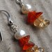 CANDY CORN Earrings With Sterling Silver Wire, Citrine, Carnelian & Freshwater Pearl