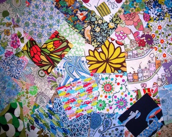 50 Liberty Tana Lawn 2.5 inch fabric charm squares - all different - LUCKY DIP