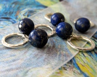 Starry Night - Five Handmade Stitch Markers - Fits Up To 6.5 mm (10.5 US) - Limited Edition