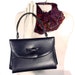 1960s Mod Navy Vintage Box Purse w/ FREE Scarf - On the Town