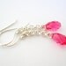 Swarovski Crystal Briolette Earrings indian pink Crystal Jewelry in sterling silver summer watermelon gifts under 30 australia