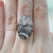 Glass Ring Fused Adjustable Brown White