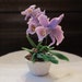 1/12 Scale - Purple Orchid Plant in a White Clay Pot