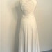 Vintage Late 60s early 70s HELGA HOWIE Designer Maxi Dress Ivory Crochet Cutout Back Off-White Lace Long 1970s Wedding Gown