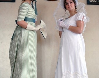 CUSTOM The Seashore Striped Regency dress in striped cotton of your choice