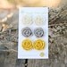 ENTIRE SHOP SALE (See shop announcement) Large Mustard Yellow Rose Earrings // Cream Rose Flower Earrings // Grey Posts // Bridesmaid Gifts