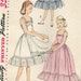 Vintage 1950s Girls Whole Slip Pattern Bottom Ruffle or Tiered Half Slip Petticoat 1953 Simplicity 4266 Size 10