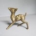 Vintage Brass Deer Figurine / Darling Brass Fawn Statue / Small Solid Brass Bambi Sculpture, Cast Metal Paperweight, Gold Tone Metal