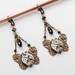 Steampunk Earrings Steampunk jewelry vintage silver watch movements flower black crystal Drop gold filigree butterfly Dangle Earrings Gift