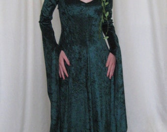 Elvish Dress, Medieval Gown, Gothic Dress, Pagan Dress, Pre-Raphaelite Gown, Medieval Dress,Robe Elfique,Hand Fasting Dress "Blythe"