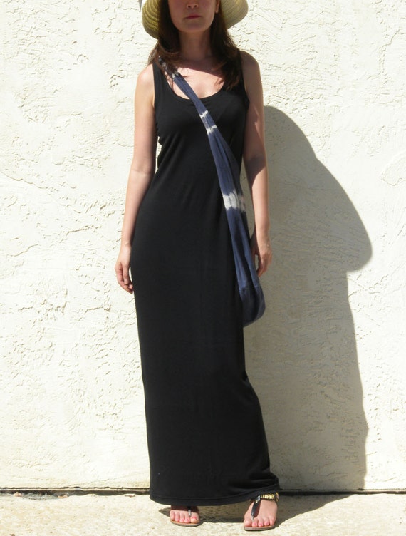 Items similar to Black Tank Top Maxi Dress, Black Maxi Dress, TShirt