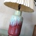 reserved for customer Midcentury Petite Studio Pottery Lamp 1960s eames era drip glaze lamp