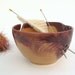Yarn Bowl Knitting bowl LARGE 8" Autumn Gold Yarn Wool Organizer Red Highlights Crochet Bowl pottery twisted leaves IN STOCK