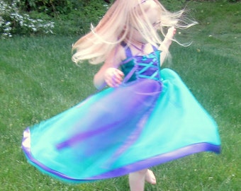Little Mermaid Dress: purple and teal, Birthday Princess Party, tutu dress with twirl, Princess Trip, cruise, Halloween Costume, Ariel