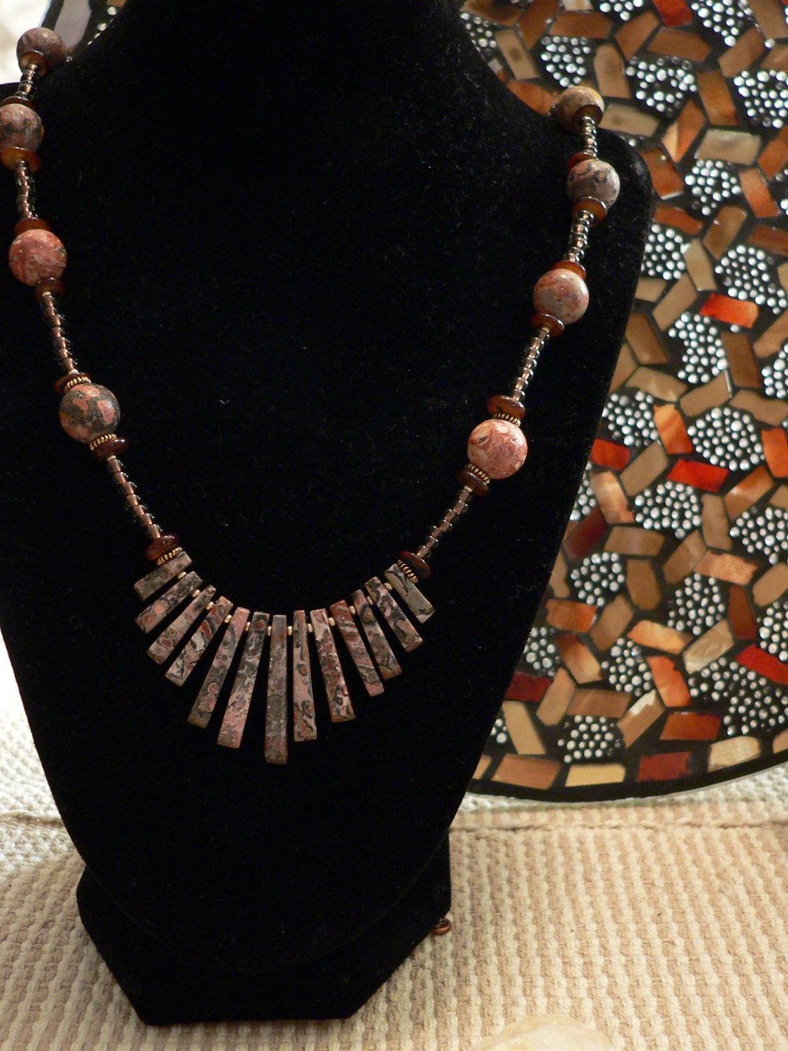 leopard skin jasper necklace