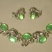 Vintage Selro Bracelet and Earrings Set Signed Lime Green Demi Parure