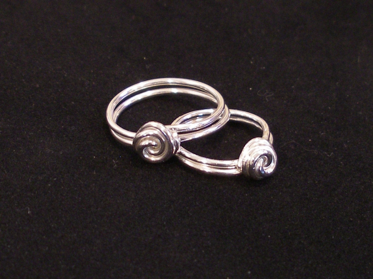Matching Mother Daughter Rings SET OF TWO Sterling Silver