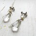 SALE-Antique Art Deco Earrings/ Chrome Faux Pearl and Glass Drop Earrings c.1920s