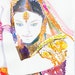 Original Watercolor Painting, Portrait Painting of Aishwarya, Indian Costume Illustration. Titled - Aishwarya