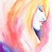 Original Painting, Watercolor Fashion Illustration. Titled: Fuchsia
