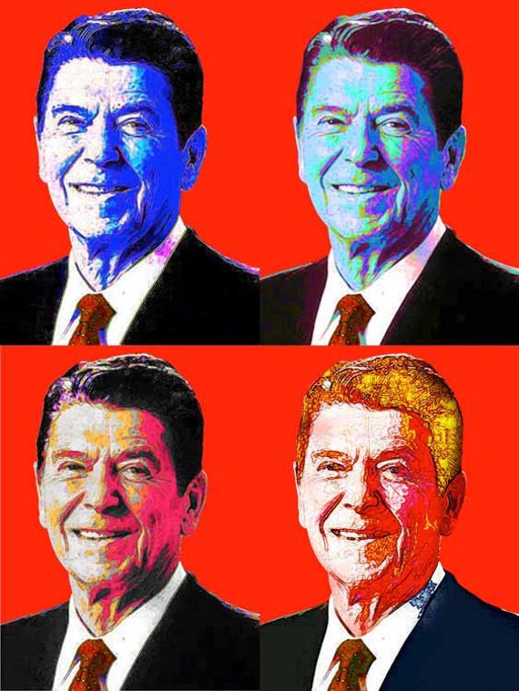 President Ronald Reagan 4x Large Pop Art Giclee By Eisnerart 5742