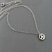 Peace sign necklace, Sterling silver tiny charm pendant, dainty small everyday jewelry, by balance9