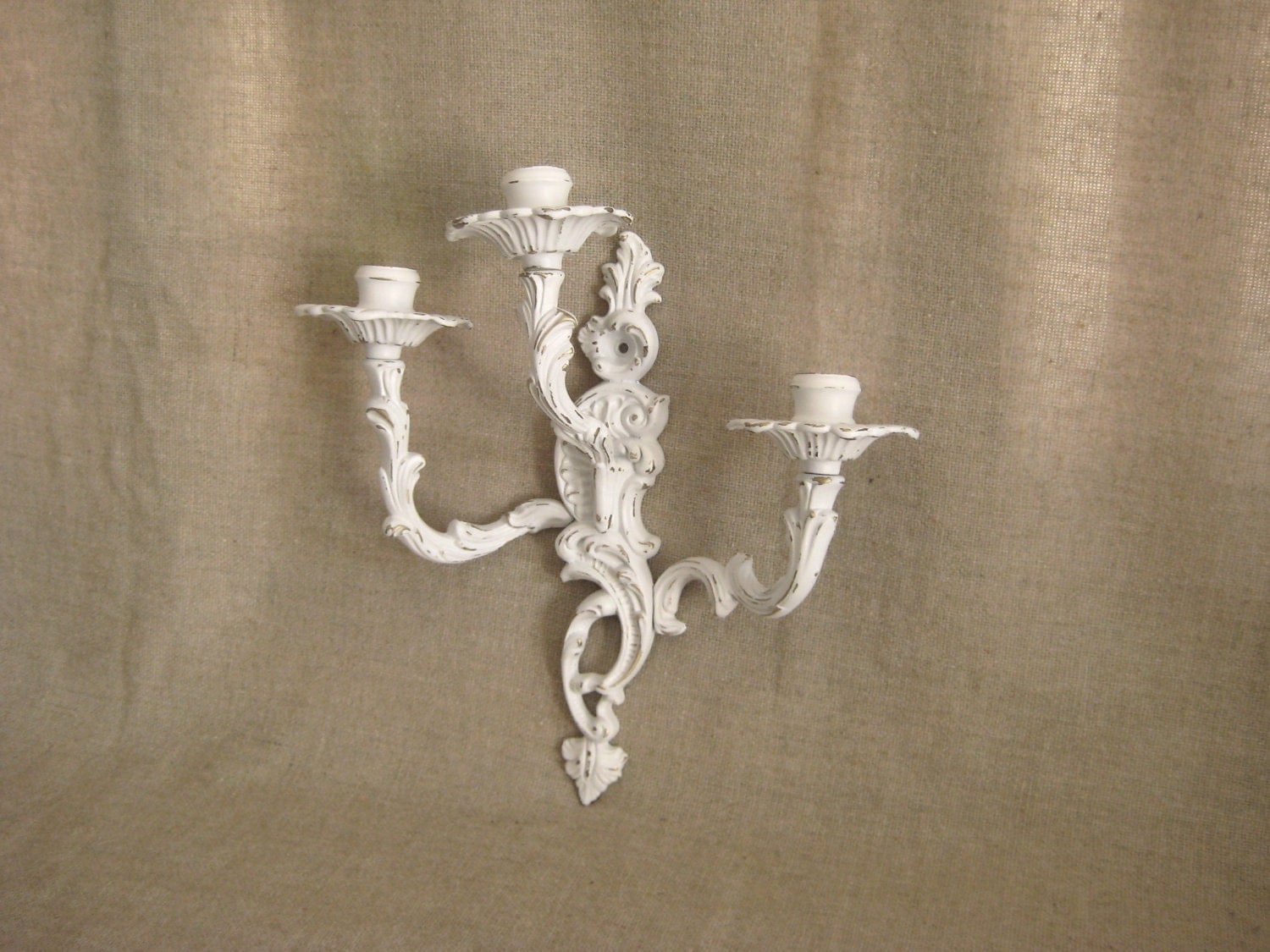 Cast Iron Candelabra Wall Sconce / 3Arm Candle Sconce