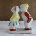 VINTAGE PORCELAIN KISSING Boy & Girl Figurine Vintage Love Kissing Couple Snow Kids Winter Kissing Porcelain Kissing Boy And Girl