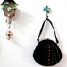 1950s purse / 50s vintage Black Velvet embroidered Morris Moskowitz bag