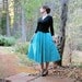 50s Circle skirt teal Brocade and gold floral BEAUTIFUL Tafetta