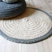 Rug floor crochet - ecru and gray