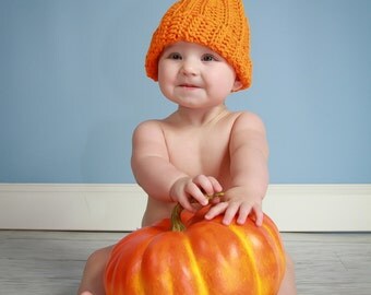 Pumpkin Hat , CbbCreations,Fall Hat,Thanksgiving Hat,Pumpkin Photo Prop, Fall Pumpkin Hat, Crochet Hat, Crochet Pumpkin Hat