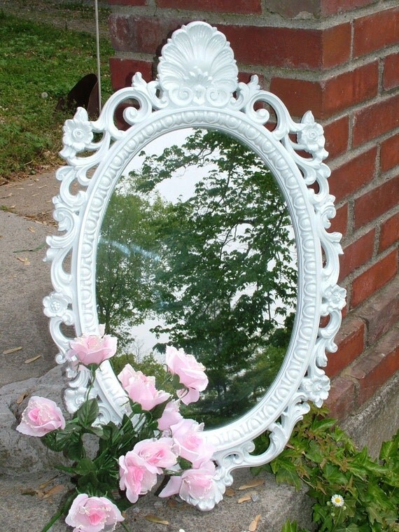 Shabby Chic Ornate Wall Mirror Shabby by bellasattictreasures