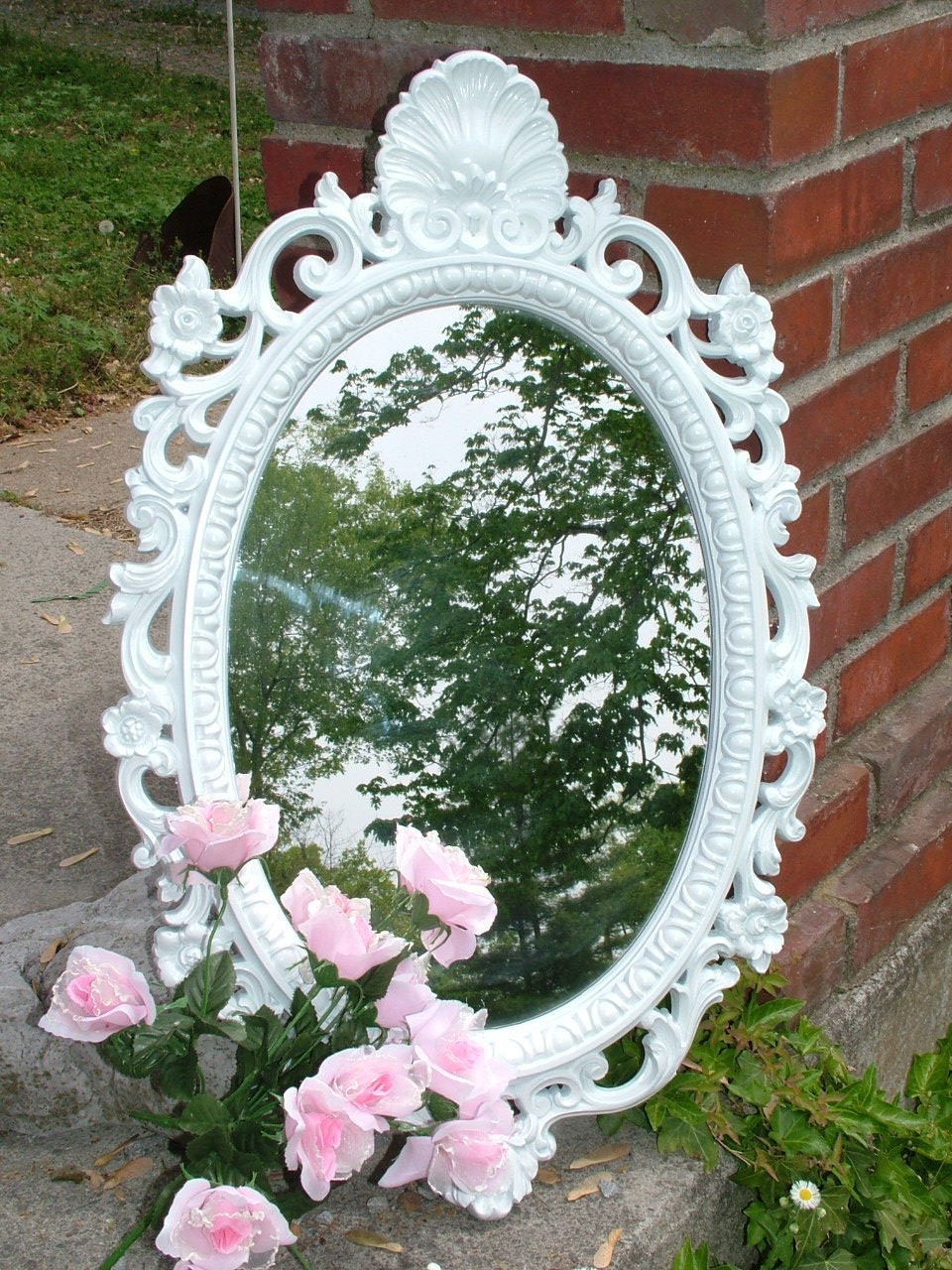 Shabby Chic Ornate Wall Mirror Shabby by bellasattictreasures