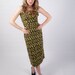 SALE // Fabulously Fitted Vintage 1950s Novelty Print Dress // Boned Classic Rockabilly Wiggle Nipped Waist Dress // halloween costume