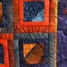 Fiber Art Small Quilt Wall Hanging Purple Orange Blue Asian Inspired