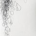 Swim, tall 8" x 24" original abstract drawing