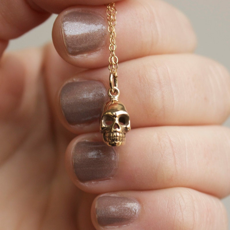 Skull Necklace Halloween Jewelry . Gift Ideas for Her