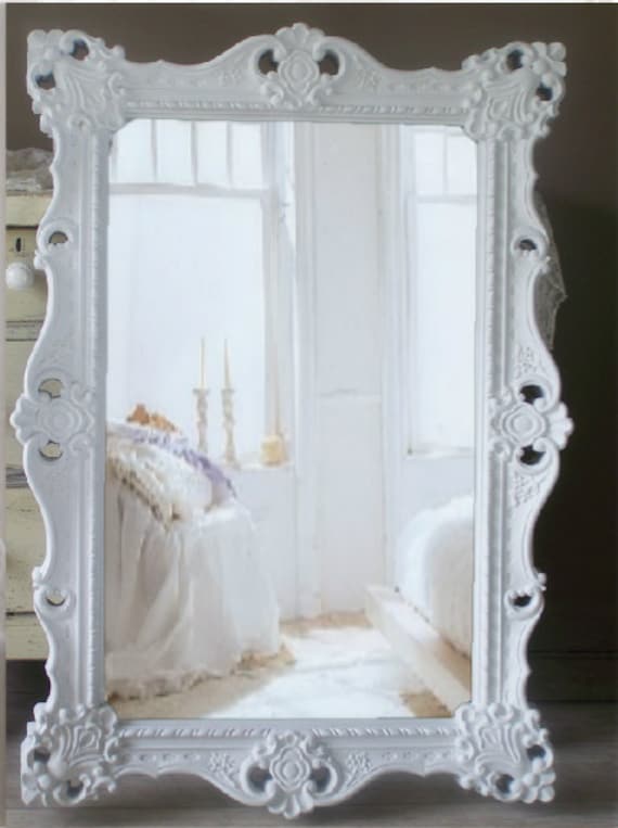 g l a m o u r white baroque mirror large shabby chic g l a m o u r white baroque mirror large shabby chic