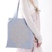 Bag Cotton blue tote vintage lace