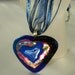 Hearts within Hearts Fused glass dichroic pendant necklace