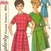 1960s Mad Men Two Piece Dress in Two Lengths Vintage Sewing Pattern Simplicity 4170 Bust 32