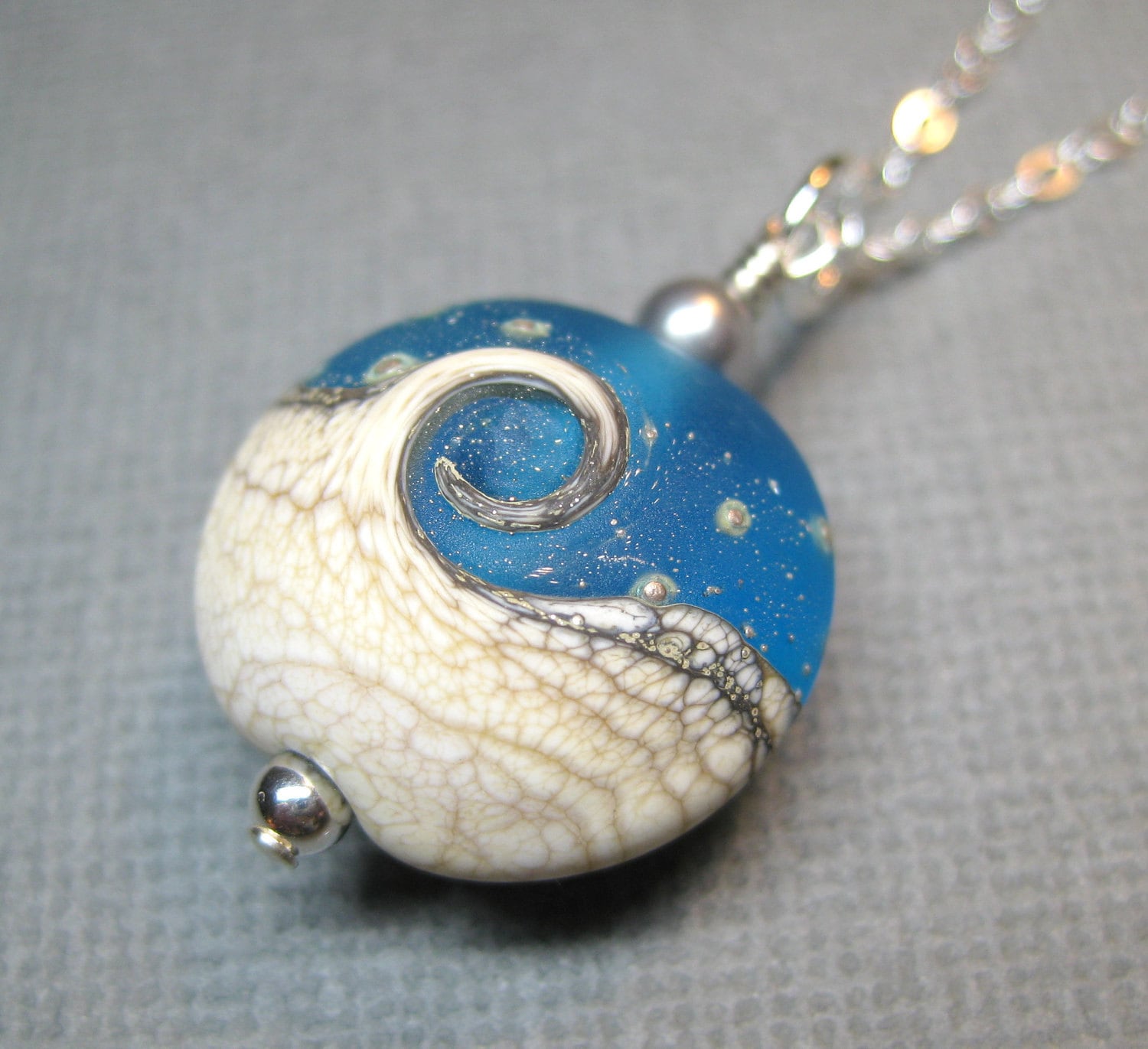 Ocean necklace Blue wave necklace Beach by JewelrybyDorothy