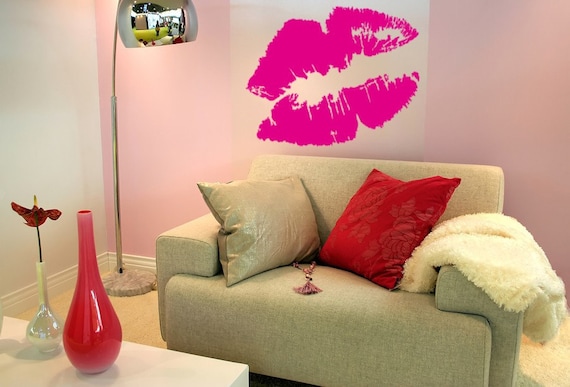 Lips Kissing Lips Vinyl Decal Wall Art Pouty Lips
