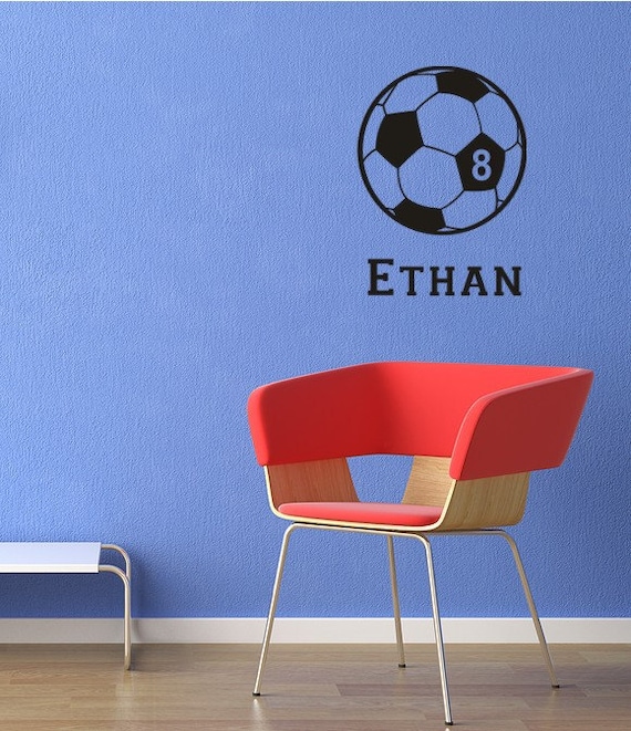 Soccer Ball Wall Decal Personalized Name and Number