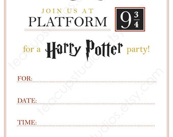 PRINTABLE Harry Potter Invitation - PDF
