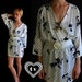 vtg 80s black and white GRAPHIC PRINT cut out back mini DRESS Small batwing sleeves
