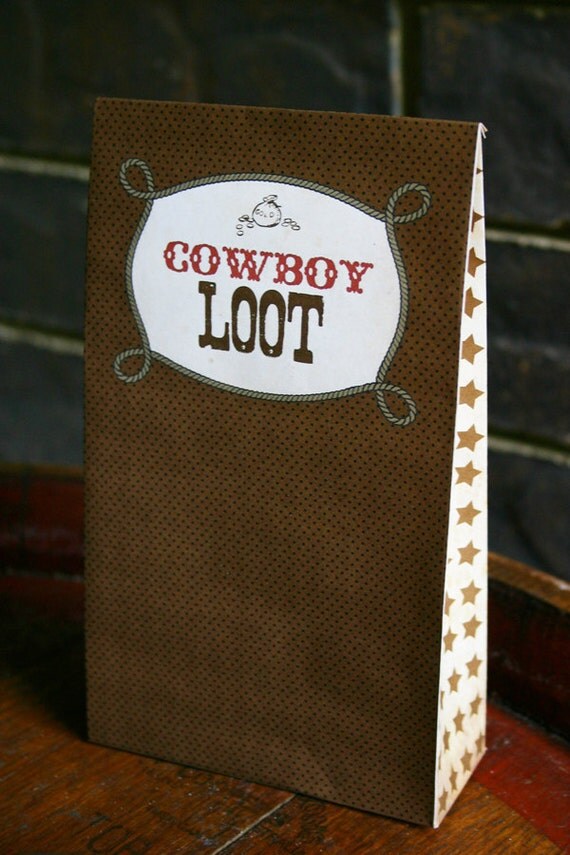 Wild West Cowboy Loot Bag - INSTANT DOWNLOAD - Printable Birthday Party Decorations, Decor, Template by Sassaby Parties Il_570xn