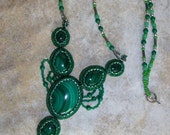 Malachite beaded necklace