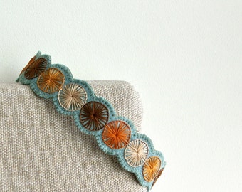 Wool Felt Headband ø Hand Embroidered ø LoftFullOfGoodies